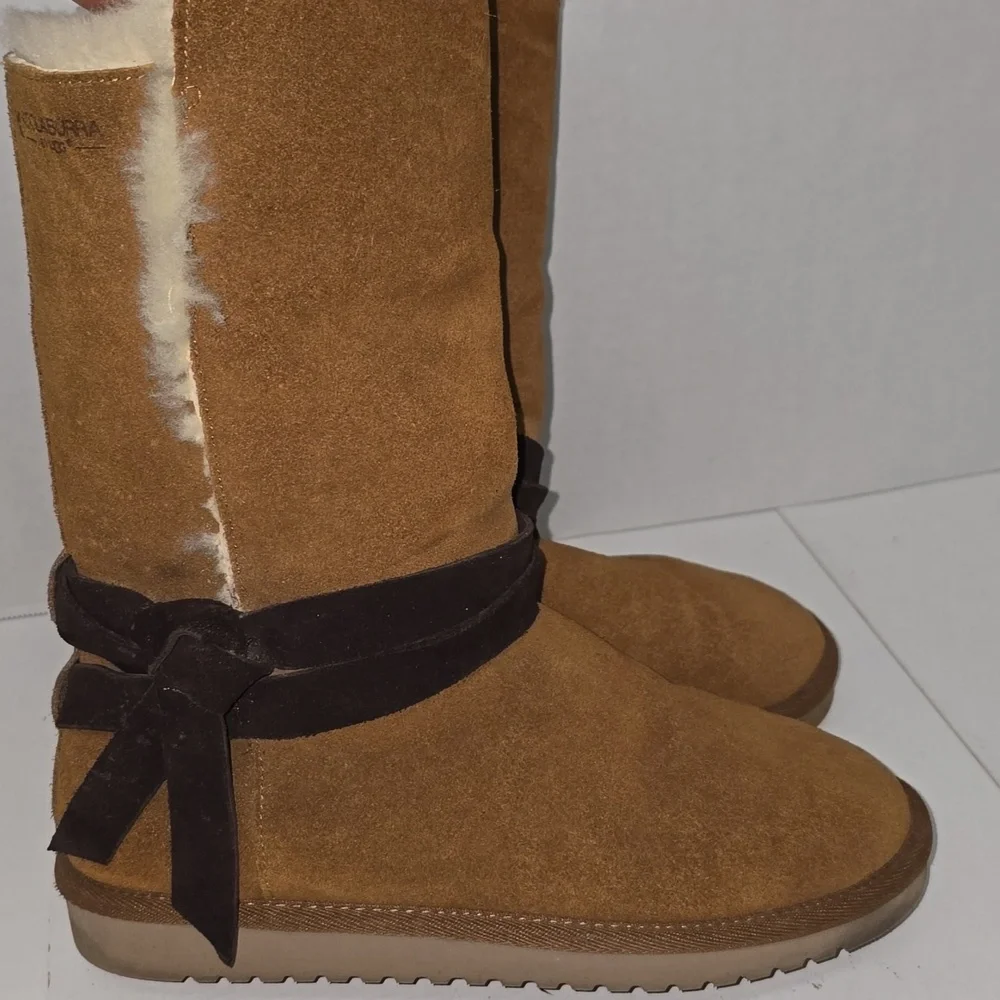UGG KOOLABURRA Rozalia Chestnut Brown Suede Tall Boots Womens Size 9